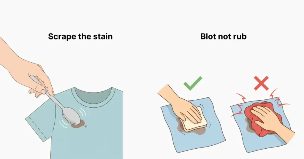 blotting nail polish stain with white cloth