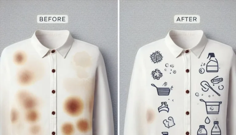 Blue detergent stains on clothing close up