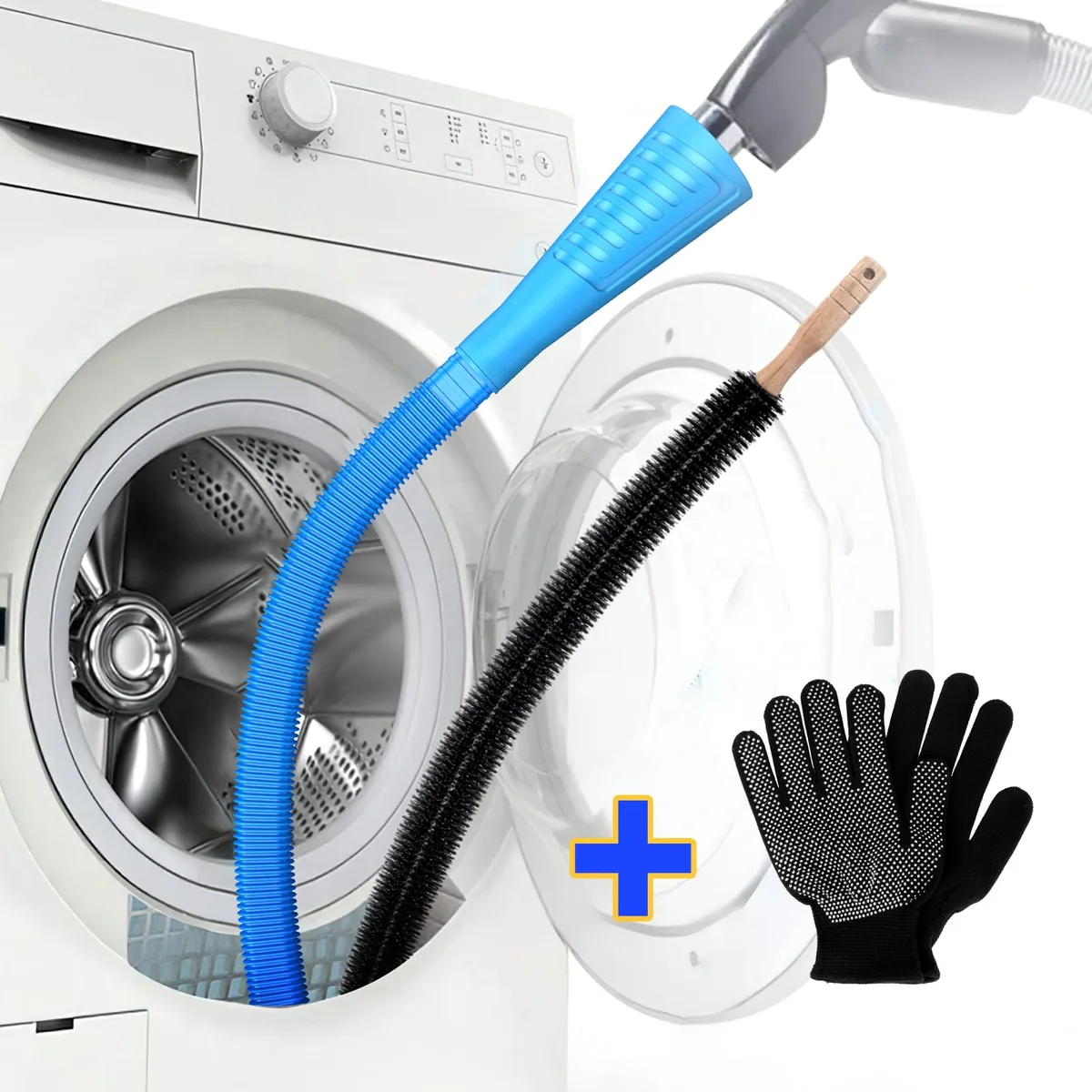 Dryer vent cleaning kit with brush and vacuum attachment