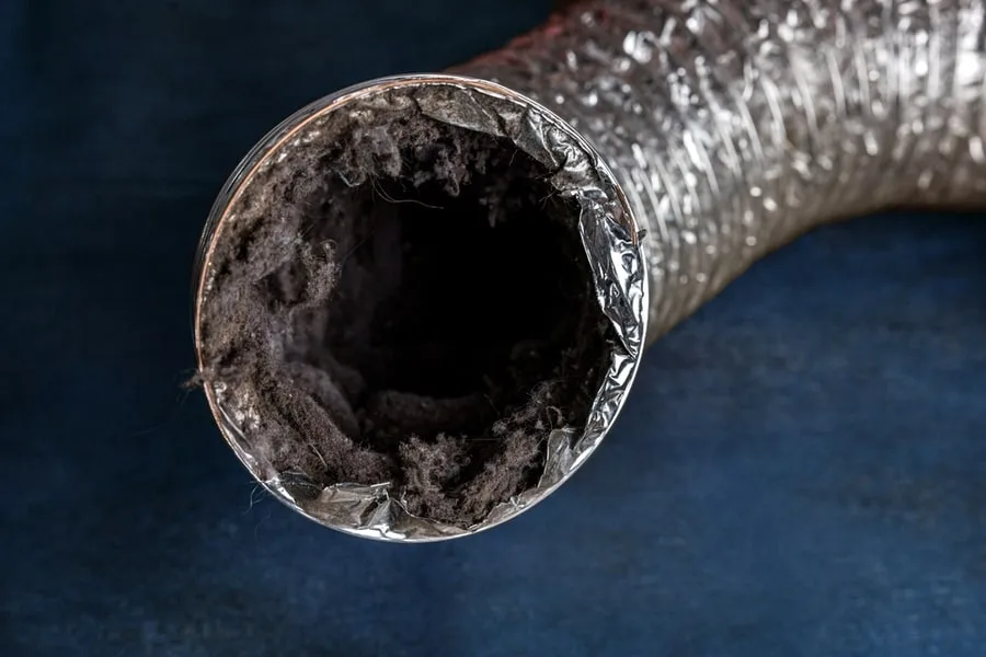 Dryer vent duct lint blockage