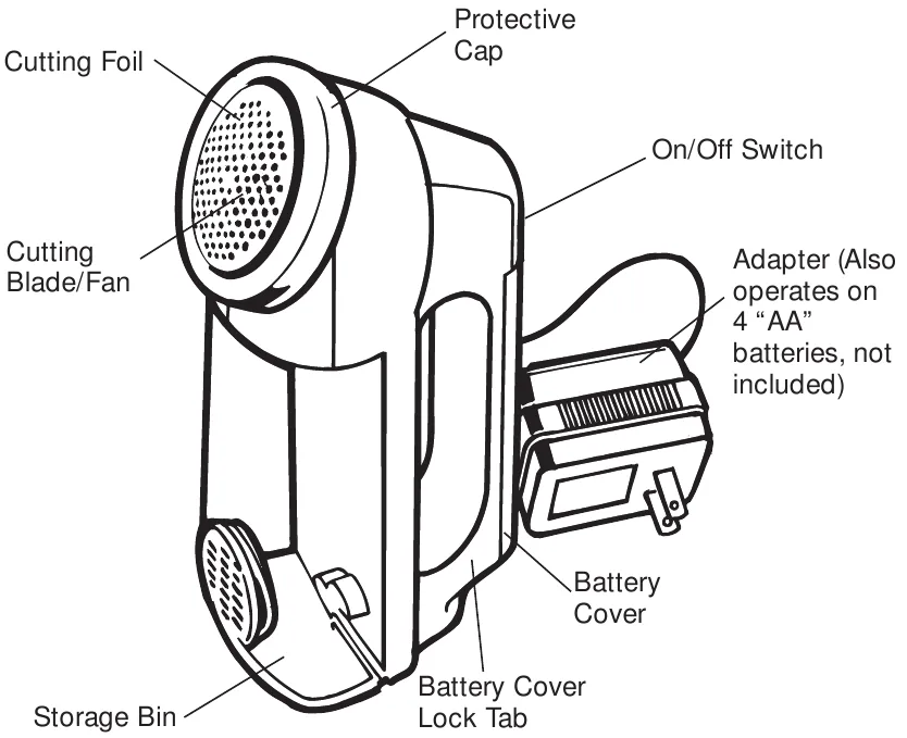 fabric shaver internal components diagram