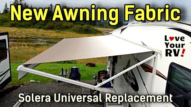 Installing new RV awning fabric on roller tube