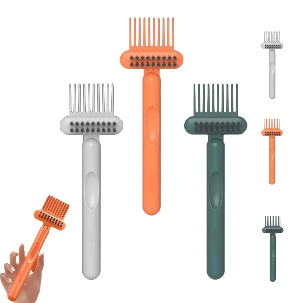 Removing hair from hairbrush with a comb